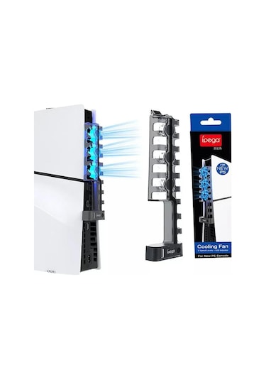 Pg-p5s005 Ps5 Slim Disk-ps5 Slim Dijital Uyumlu 3 Kademeli Led Işıklı Arka Soğutucu Fan