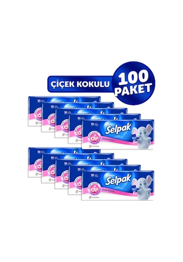 Selpak® Çiçek Kokulu Mendil 10 x 10 Adet