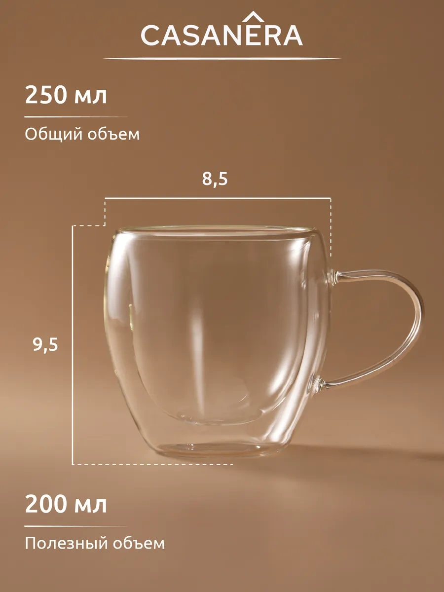 Casanera Çift Tabanlı 250 Ml 4'lü Fincan Seti 365237792 Beyaz