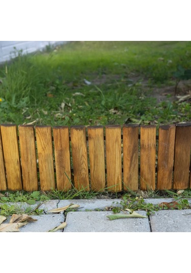 Ahşap Kazıklı Bordür Bahçe Çiti Sınır Çit 150 Cm