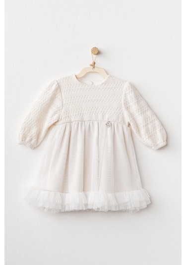 Kız Bebek Elbise Dress Wawa Exclusıve Ac26136 Ekru
