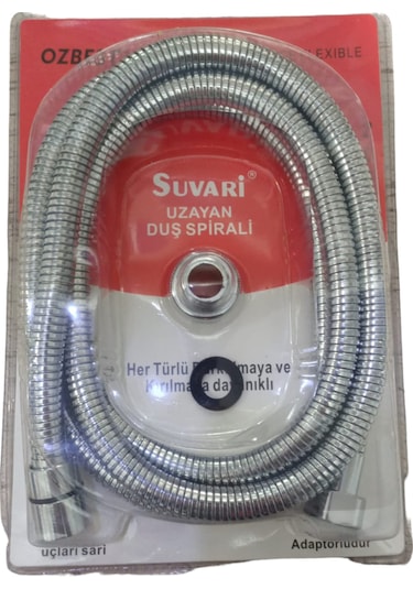 Özbest 2 Metre Spiral Çelik Örgülü Duş Hortumu Blisterli Paket