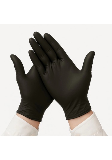 Supertrend Siyah Çok Amaçlı Nitril Muayene Eldiveni L Beden 100 Adet - Mdr