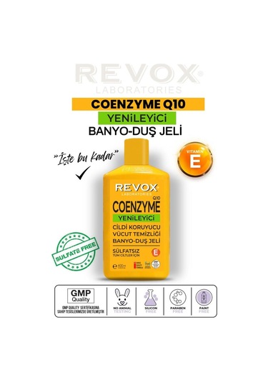 Revox Coenzyme Q10 Cildi Yenileyici Sülfatsız Banyo Ve Duş Jeli 400 ML