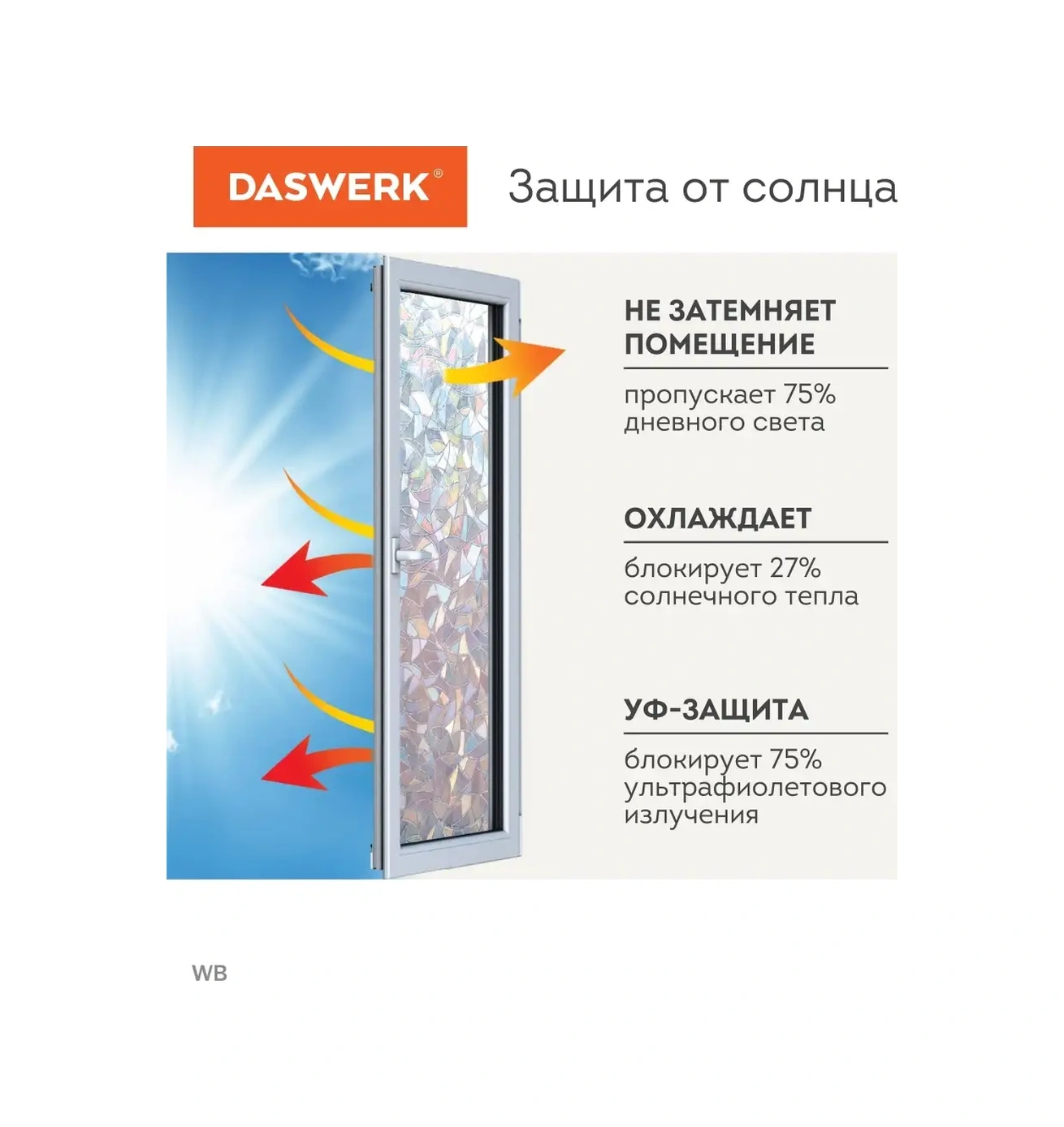 Daswerk Yapıştırıcısız Cam İçin Güneş Koruyucu Film 91480325