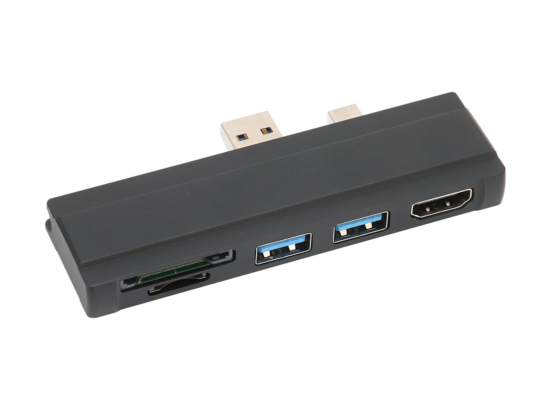 Xiyyadms Surface Pro 4/5/6 İçin 5-in-1 Usb 3.0 Hub: 4k Hdmı Çıkışı, 2x Usb 3.0, Sd/tf Kart Okuyucu, Siyah Alüminyum Dizüstü扩展底座