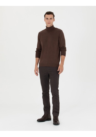 Pierre Cardin Erkek Kahverengi Triko Kazak 50276162-vr158 Kahverengi