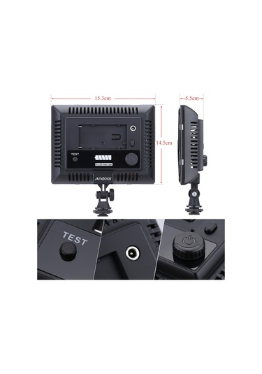 Andoer W160 Video Fotoğrafçılık Işık Lambası Paneli Siyah Diğer