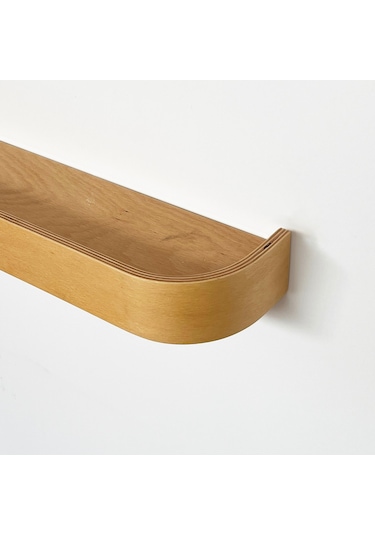 Ahşap Doğal Masif Duvar Rafı Meşe