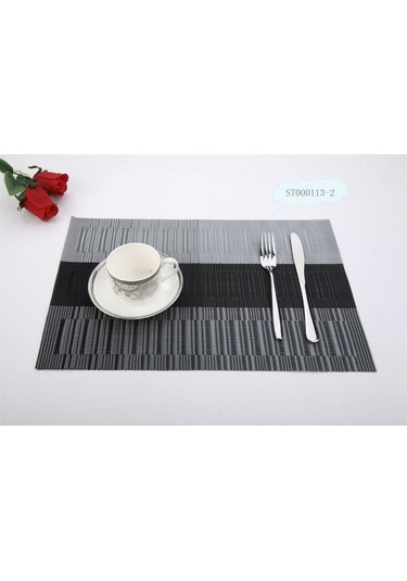 Vkemall Pvc Örgü Kaymaz Mutfak Minderi - Gri Ve Beyaz Gradyan 4'lü Set , 80 C Isıya Dayanıklı, Kolay Temizlenebilir. Diğer