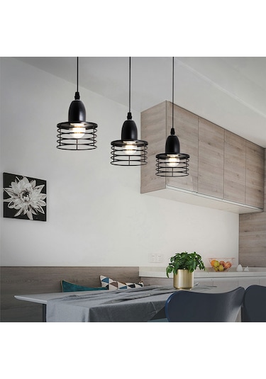 Retro Plafonyer Stil Sarkıt Tavan Lambası E26 Taban Soket Tutucu Çok Renkli