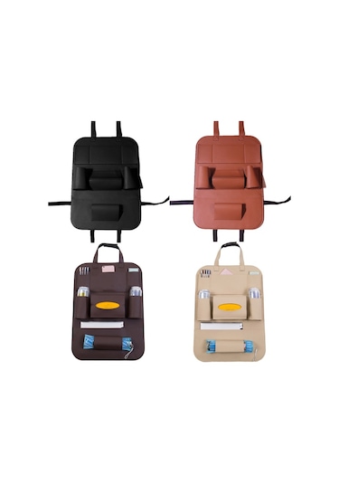 Pu Deri Araba Koltuğu Arkası Düzenleyici Arka Koltuk Saklama Kutusu Kahve