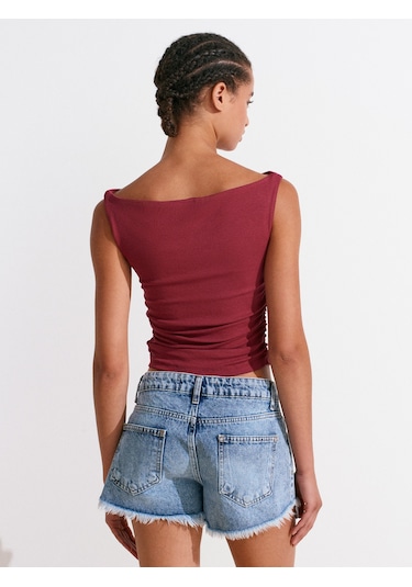 Dilvin 72014 Kar Yıkama Kısa Denim Şort-mavi Mavi