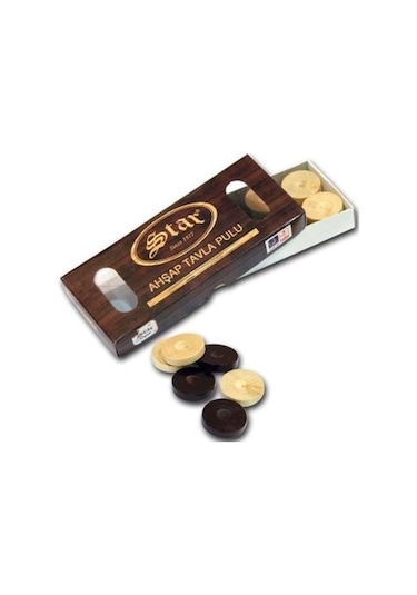 Star No:4 Ahşap Tavla Pulu, Pul Çapı: 36mm