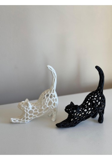 2 Adet Kedi Modeli Dekoratif Obje Plastik