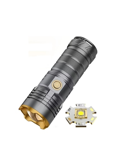 Bedotech Bd-7 10w Tg Led Alüminyum Alaşımlı Zoomlu Type-c Şarjlı El Feneri Çok Renkli