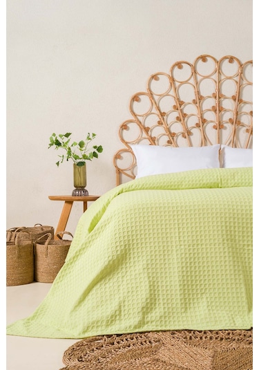 Viva %100 Pamuk Lime Yeşil Pike 200x220 2604 Yeşil