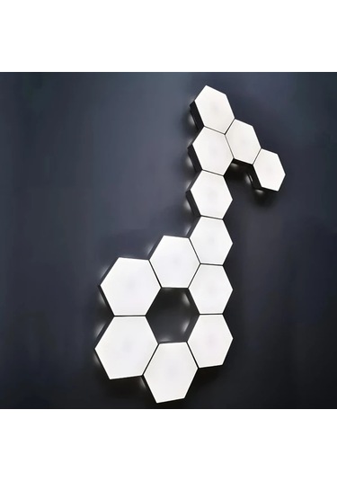 Honeybeeshop 6 Adet Modern Dokunmatik Kontrollu Altigen Led Duvar Lambasi Dokunmatik Kontrol W Dıy Montaj Enerji Tasarruflu Nötr Beyaz Usb Güç 16renk Şarj Edilebilir