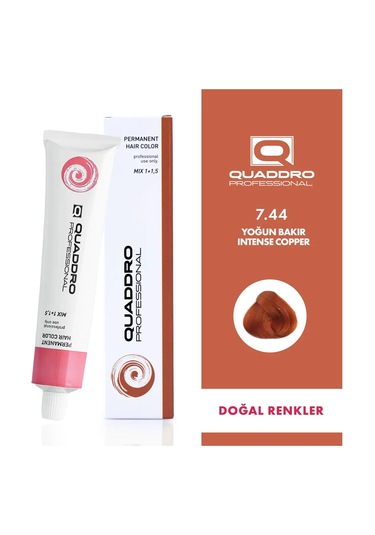 Quaddro Professıonel Saç Boyası 7.44 Yoğun Bakır 100 Ml