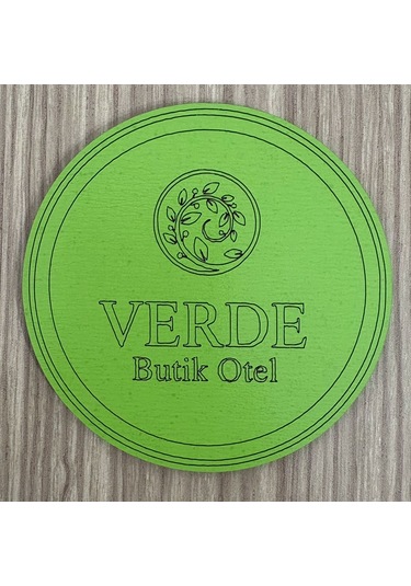 10'lu Kişiye / Şirkete Özel Logolu Bardak Altlığı Seti Lazer Kesim Kurumsal Hediye 9 Cm Fıstık Yeşili