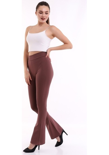 Kadın Kahve Yüksek Bel Fitilli Dayanıklı Örme Kumaş Toparlayıcı IKahve Kahverengi