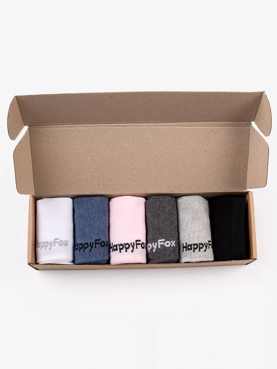 Happyfox Hediye Paketinde 6 Çift Pamuklu Çorap 49636592 Beyaz