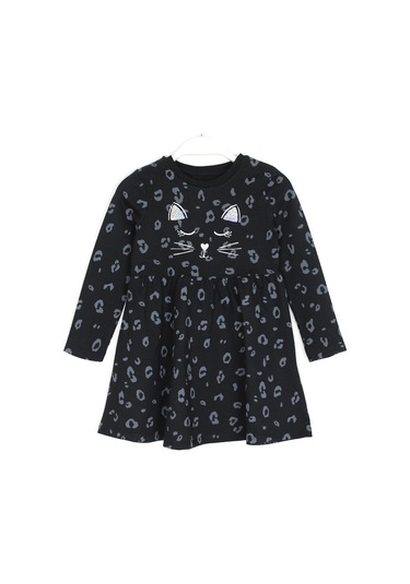 Kız Çocuk Payetli Elbise 4 - 9 Yaş Siyah Renk