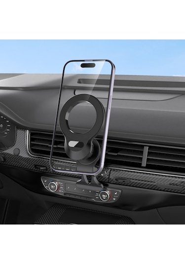 Fulltech Fhd4 Neodimyum Mıknatıslı 360 Dönebilen Araç İçi Telefon Tutucu Siyah
