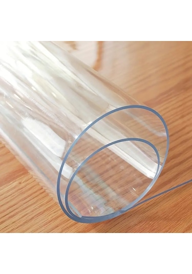 2 Mm Şeffaf Pvc Masa Örtüsü Kristal Netlikte Masa Koruyucu Şeffaf