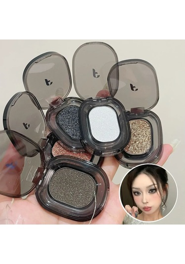 Metalik Dumanlı Tek Renkli Göz Farı Paleti Glitter Punk Siyah Göz Farı Paleti 01 01