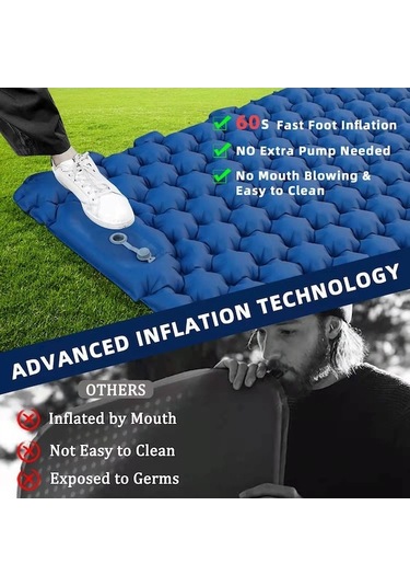 Wondernest Yatağı Yastık Uyku Turuncu Taşınabilir Su Sırt Seyahat Pedi Mat Kamp Hava Geçirmez Enflasyon Çantasıyla Basamak Ayak - Uu, Ergonomik Tasarım Altın