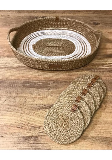 Çok Amaçlı Hasır Jüt Ipten Kapaklı Sepet 001