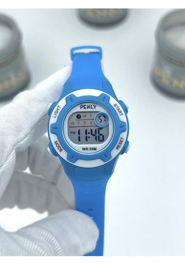 Penly Su Geçirmez Dijital Çocuk Kol Saati 8203 Model Mavi +4 Renk Kronometre-alarmlı 5atm