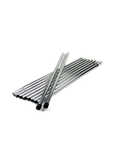 Tenfowee Dış Mekan Çadır Gölgesi Çubuğu - Demir Malzeme, 16mm Çap, 50cm Uzunluk, 700g Ağırlık 2 Adet Gümüş