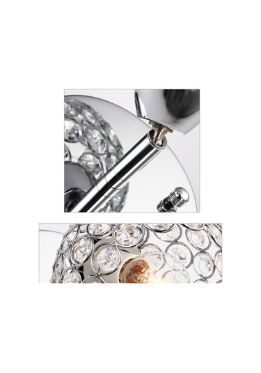 Hangfox Gümüş Kristal Duvar Lambası - G9 Işık Kaynağı, 3 Renkli, Parlaklama Yok, Metal Gövde, 110v-130v, Yatak Odası/otel/geçit Için Gümüş