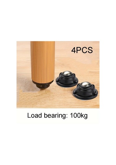 Cordial Beyaz 4'lü Kendinden Yapışkanlı Mini Döner Tekerlekler, 360 Derece Dönen Mobilya Çöp Kovası Tekerlekleri