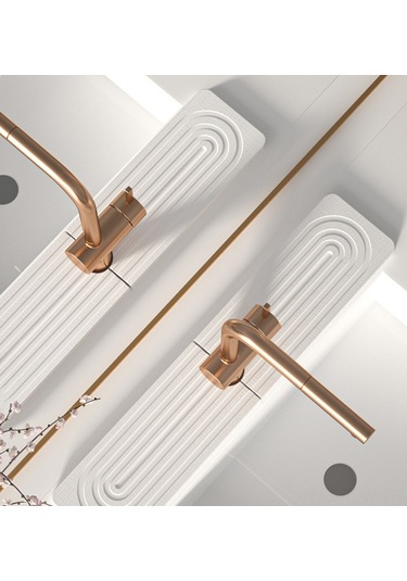 Tenfowee Diyatom Toprak Lavabo Su Emici Hızlı Kuruyan Sabit Mat - Mutfak/banyo Sıfır Su Lekesi 40x10cm Beyaz