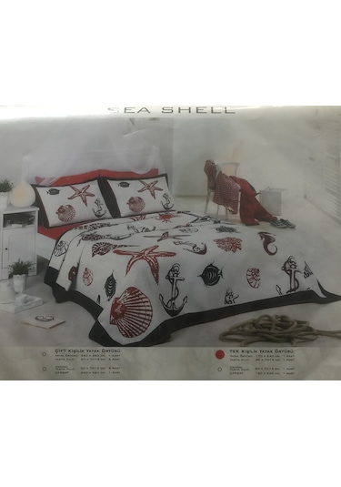 Sea Sheel Tek Kişilik Yatak Örtüsü