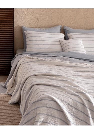 Madame Coco Marguerite 8 Parça Çeyiz Seti Ekru - Gri Gri - Ekru