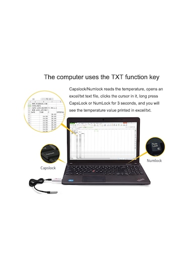 Sones Temper1f Usb Sıcaklık Sensörü Su Geçirmez Sıcaklık Probu Akvaryum İzleme Termometresi