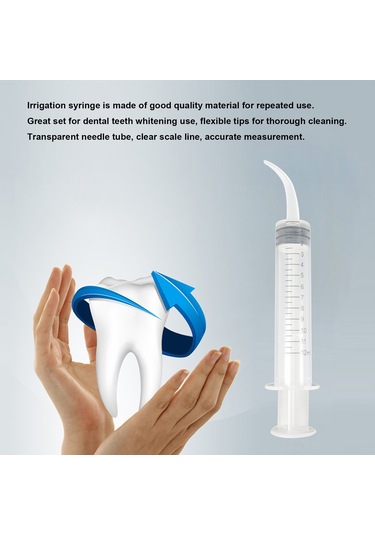 Moveevo Diş Temizleme Şırınga Seti - 10 Adet Plastik Ağız Bakım Ucu İle Profesyonel Diş Beyazlatma