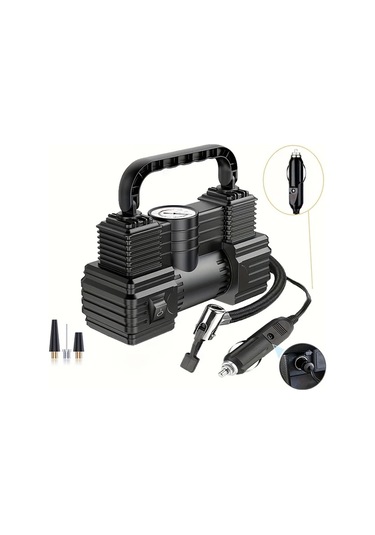 Xuweiwei Siyah 12v Dc Taşınabilir Otomatik Lastik Şişirme Pompası Dijital Basınç Göstergeli Araba Bisiklet Balon