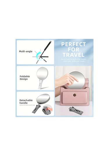 Willowhaven Çift Taraflı Katlanır 4.5 İnç El Aynası 5x 30x Büyütme Gri Gri