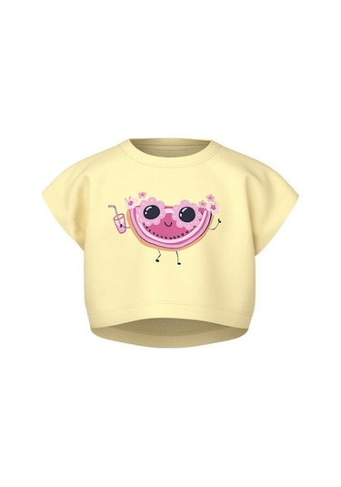 Name It Nmfvıima Capsl Kız Çocuk Crop T-shirt 13228148 Sarı