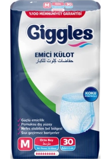 Giggles Emici Külot Yetişkin Hasta Bezi M 30’lu