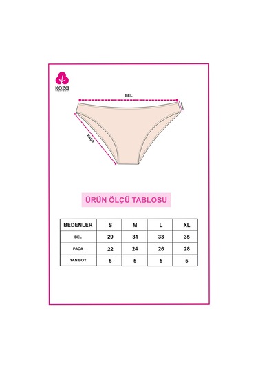 Kadın 7'li Likralı Külot Ko1007ktl Çok Renkli