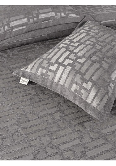 Zarif Jakarlı Yatak Örtüsü Alves Gri