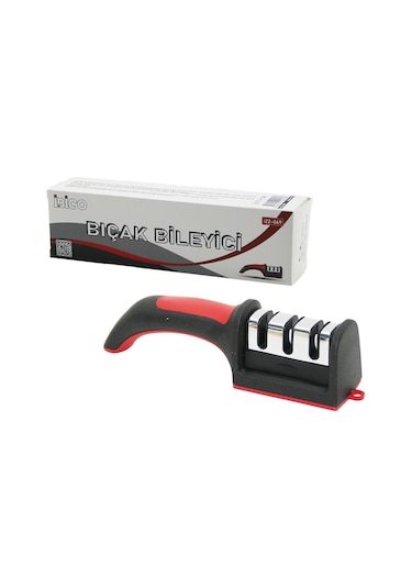 Kutulu Bıçak Bileme 3 Boğumlu Renkli Plastik Saplı 4741