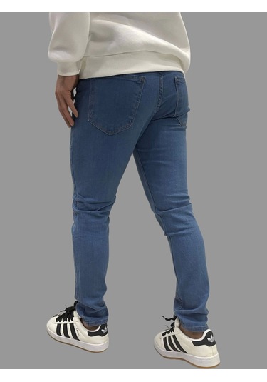 Erkek Dar Paça Tırnaklı Newone Açık Mavi Kot Pantolon Açık Mavi