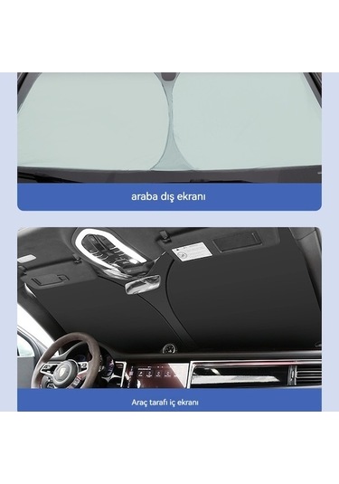 Novahub Araba Güneşliği Ön Kalkan Güneş Koruma Isı Yalıtımı Güneşlik Bölme Perde, Şemsiye/ 1 Adetli Set